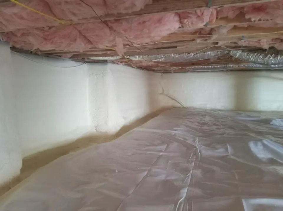 Crawl space encapsulation with closed-cell spray foam for Attic Insulation in Rowley
