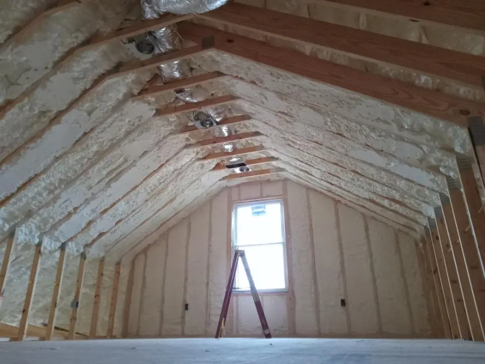 Spray foam roofing application for Crawl Space Insulation project in Rowley